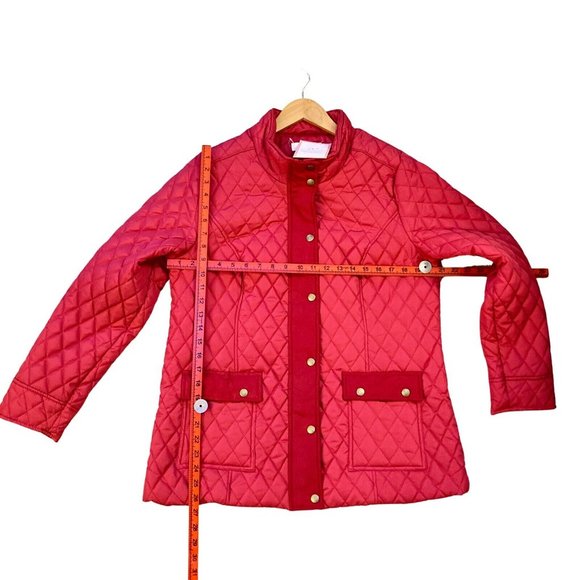 BNWT SIZE 14 JULIPA RED CRIMSON CLARET DIAMOND PADDED ZIP BUTTON JACKET COAT - Picture 4 of 12